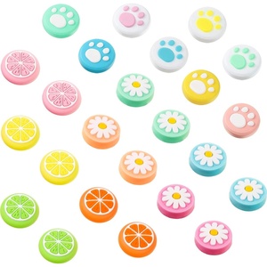 image:imageSumind 24 Pieces Replacement Soft Silicone Cat Paw Flower and Fruit Lemon Design Thumb Grip Caps Analog Stick Cover Joystick Cap Luminous Cover Compatible with Nintendo SwitchSwitch Lite Controller