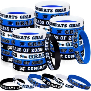 image:imageSumind 36 Pieces Class of 2026 Silicone Bracelets Silicone Graduation Bracelets Congrats Grad Celebrating Wristbands for Teacher Students Gift College University Graduation Party SuppliesRed BlackBlue  Black
