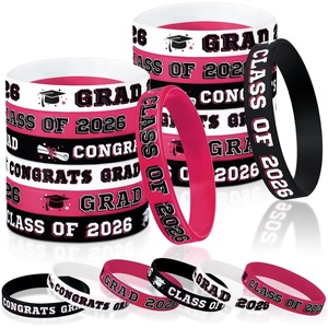 image:imageSumind 36 Pieces Class of 2026 Silicone Bracelets Silicone Graduation Bracelets Congrats Grad Celebrating Wristbands for Teacher Students Gift College University Graduation Party SuppliesRed BlackMaroon