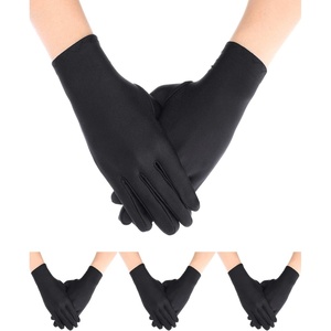 image:imageSumind 4 Pairs black Gloves for Men spandex Cotton Gloves Dress Costume for Formal Tuxedo Guard ParadeBlack