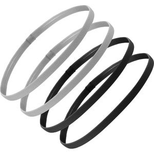image:imageSumind 4 Pieces Thick NonSlip Elastic Sport Headbands Elastic Silicone Grip Exercise Hair and Sweatbands for YogaBlack Gray