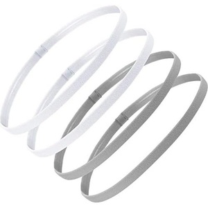 image:imageSumind 4 Pieces Thick NonSlip Elastic Sport Headbands Football Hair Headbands for Women and Men White Gray