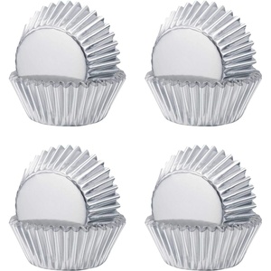 image:imageSumind 400 Pieces Foil Metallic Cupcake Case Liners Muffin Paper Baking Cups Silver