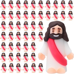 image:imageSumind 50 Pcs Little Jesus Figures Easter Mini Pocket Jesus Figurines Bulk Original Design for Easter Egg Stuffers Hide Seek Religious Party Favors Sunday School Baptism GiftsComprehensive ColorsRose Red