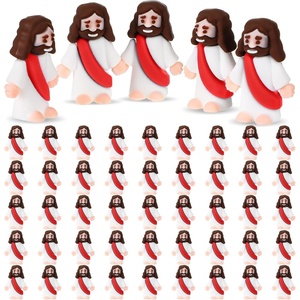 image:imageSumind 50 Pcs Little Jesus Figures Easter Mini Pocket Jesus Figurines Bulk Original Design for Easter Egg Stuffers Hide Seek Religious Party Favors Sunday School Baptism GiftsComprehensive ColorsRed