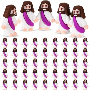image:imageSumind 50 Pcs Little Jesus Figures Easter Mini Pocket Jesus Figurines Bulk Original Design for Easter Egg Stuffers Hide Seek Religious Party Favors Sunday School Baptism GiftsComprehensive ColorsPurple