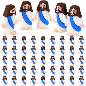 image:imageSumind 50 Pcs Little Jesus Figures Easter Mini Pocket Jesus Figurines Bulk Original Design for Easter Egg Stuffers Hide Seek Religious Party Favors Sunday School Baptism GiftsComprehensive ColorsBlue