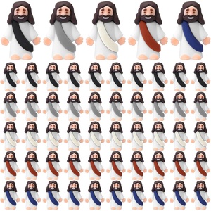 image:imageSumind 50 Pcs Little Jesus Figures Easter Mini Pocket Jesus Figurines Bulk Original Design for Easter Egg Stuffers Hide Seek Religious Party Favors Sunday School Baptism GiftsComprehensive ColorsRetro Color