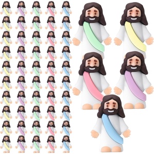 image:imageSumind 50 Pcs Little Jesus Figures Easter Mini Pocket Jesus Figurines Bulk Original Design for Easter Egg Stuffers Hide Seek Religious Party Favors Sunday School Baptism GiftsComprehensive ColorsMacaron Color