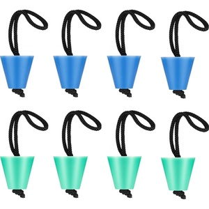 image:imageSumind 8 Pieces 157 Inch Universal Kayak Scupper Plug Kit Silicone Scupper Plugs Drain Holes Stopper Bung with Lanyard for Sit on Top Kayak AccessoriesLight Blue  Light Gree