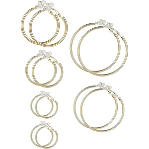 image:imageSumind Clip on Hoop Earrings Hoop Gold Earrings Non Piercing Earrings Set for WomenGold Color