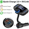 image:imageCar Adapter inCar FM Transmitter Wireless Radio Adapter 17 Inch Display QC3024A Dual USB Ports AUX OutputMp3 Player with Magnetic Mount and Plate