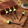 image:imageSumind 10 Pieces Fishing Bobbers Balsa Wooden Oval Stick Spring Fishing Floats for Crappie Tackle AccessoriesBlack and Yellow