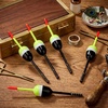 image:imageSumind 10 Pieces Fishing Bobbers Balsa Wooden Oval Stick Spring Fishing Floats for Crappie Tackle AccessoriesWhite and Yellow