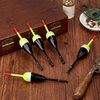image:imageSumind 10 Pieces Fishing Bobbers Balsa Wooden Oval Stick Spring Fishing Floats for Crappie Tackle AccessoriesWhite and Yellow