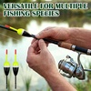 image:imageSumind 10 Pieces Fishing Bobbers Balsa Wooden Oval Stick Spring Fishing Floats for Crappie Tackle AccessoriesWhite and Yellow