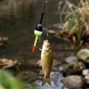 image:imageSumind 10 Pieces Fishing Bobbers Balsa Wooden Oval Stick Spring Fishing Floats for Crappie Tackle AccessoriesWhite and Yellow