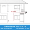 image:imageSumind 2 Pack Micro USB Extension Cable 10 ft 3 Meters Male to Female Extender Cord Compatible with Wireless Security Camera Flat Power Cable Cable Clips Included Black