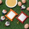 image:imageSumind 2 Pieces Chicken Mirror Toys Hanging Swing Mirror with Bell Wooden Pecking Toy and 4 Pieces Beak Grinding Molar Stones for Hens Birds ParrotsRedBlueRed Orange