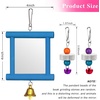 image:imageSumind 2 Pieces Chicken Mirror Toys Hanging Swing Mirror with Bell Wooden Pecking Toy and 4 Pieces Beak Grinding Molar Stones for Hens Birds ParrotsRedBlueBlue Green