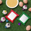 image:imageSumind 2 Pieces Chicken Mirror Toys Hanging Swing Mirror with Bell Wooden Pecking Toy and 4 Pieces Beak Grinding Molar Stones for Hens Birds ParrotsRedBlueRed green