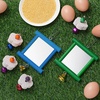 image:imageSumind 2 Pieces Chicken Mirror Toys Hanging Swing Mirror with Bell Wooden Pecking Toy and 4 Pieces Beak Grinding Molar Stones for Hens Birds ParrotsRedBlueBlue Green