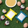 image:imageSumind 2 Pieces Chicken Mirror Toys Hanging Swing Mirror with Bell Wooden Pecking Toy and 4 Pieces Beak Grinding Molar Stones for Hens Birds ParrotsRedBlueBlue  Yellow