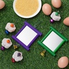 image:imageSumind 2 Pieces Chicken Mirror Toys Hanging Swing Mirror with Bell Wooden Pecking Toy and 4 Pieces Beak Grinding Molar Stones for Hens Birds ParrotsRedBlueGreen Purple