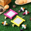 image:imageSumind 2 Pieces Chicken Mirror Toys Hanging Swing Mirror with Bell Wooden Pecking Toy and 4 Pieces Beak Grinding Molar Stones for Hens Birds ParrotsRedBlueRose Red Yellow