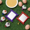 image:imageSumind 2 Pieces Chicken Mirror Toys Hanging Swing Mirror with Bell Wooden Pecking Toy and 4 Pieces Beak Grinding Molar Stones for Hens Birds ParrotsRedBlueRed Purple