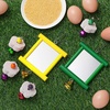 image:imageSumind 2 Pieces Chicken Mirror Toys Hanging Swing Mirror with Bell Wooden Pecking Toy and 4 Pieces Beak Grinding Molar Stones for Hens Birds ParrotsRedBlueYellow Green