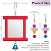 image:imageSumind 2 Pieces Chicken Mirror Toys Hanging Swing Mirror with Bell Wooden Pecking Toy and 4 Pieces Beak Grinding Molar Stones for Hens Birds ParrotsRedBlueRed green