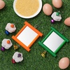 image:imageSumind 2 Pieces Chicken Mirror Toys Hanging Swing Mirror with Bell Wooden Pecking Toy and 4 Pieces Beak Grinding Molar Stones for Hens Birds ParrotsRedBlueGreen Orange