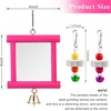 image:imageSumind 2 Pieces Chicken Mirror Toys Hanging Swing Mirror with Bell Wooden Pecking Toy and 4 Pieces Beak Grinding Molar Stones for Hens Birds ParrotsRedBlueRose Red Yellow