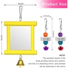image:imageSumind 2 Pieces Chicken Mirror Toys Hanging Swing Mirror with Bell Wooden Pecking Toy and 4 Pieces Beak Grinding Molar Stones for Hens Birds ParrotsRedBlueBlue  Yellow