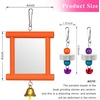 image:imageSumind 2 Pieces Chicken Mirror Toys Hanging Swing Mirror with Bell Wooden Pecking Toy and 4 Pieces Beak Grinding Molar Stones for Hens Birds ParrotsRedBlueRed Orange