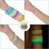 image:imageSumind 200 Pcs Jelly Bracelets 80s Glow Silicone Jelly Bracelets Women Hair Ties Retro Neon Rainbow Silicone Wristband Halloween Christmas Disco Party for Adults24 inches