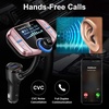 image:imageSumind 2026 Upgraded Wireless Bluetooth Car Adapter FM Transmitter 17 LCD Display Flexible Gooseneck 20W QC30ampDual USB Ports AUX InputOutput for HandsFree Call MicroTF CardRoseNormal