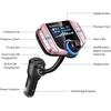 image:imageSumind 2026 Upgraded Wireless Bluetooth Car Adapter FM Transmitter 17 LCD Display Flexible Gooseneck 20W QC30ampDual USB Ports AUX InputOutput for HandsFree Call MicroTF CardRoseNormal