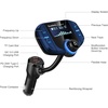 image:imageSumind 2026 Upgraded Wireless Bluetooth Car Adapter FM Transmitter 17 LCD Display Flexible Gooseneck 20W QC30ampDual USB Ports AUX InputOutput for HandsFree Call Micro TF CardBlackNormalBlue