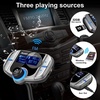 image:imageSumind 2026 Upgraded Wireless Bluetooth Car Adapter FM Transmitter 17 LCD Display Flexible Gooseneck 20W QC30ampDual USB Ports AUX InputOutput for HandsFree Call MicroTF CardGreyNormal