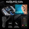 image:imageSumind 2026 Upgraded Wireless Bluetooth Car Adapter FM Transmitter 17 LCD Display Flexible Gooseneck 20W QC30ampDual USB Ports AUX InputOutput for HandsFree Call MicroTF CardGreyNormal