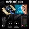 image:imageSumind 2026 Upgraded Wireless Bluetooth Car Adapter FM Transmitter 17 LCD Display Flexible Gooseneck 20W QC30ampDual USB Ports AUX InputOutput for HandsFree Call Micro TF CardBlackNormalGolden