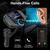 image:imageSumind 2026 Upgraded Wireless Bluetooth Car Adapter FM Transmitter 17 LCD Display Flexible Gooseneck 20W QC30ampDual USB Ports AUX InputOutput for HandsFree Call Micro TF CardBlackNormalBlack