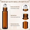 image:imageSumind 24 Pack Essential Oil Roller Bottles 10ml Refillable Amber Glass Roller Bottle Organizer Stainless Steel Balls and Caps Boho Stickers Funnel Leak Proof for Travel Perfume Lip Gloss DIY Gift