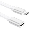 image:imageSumind 4 Pcs Micro USB Extension Cable 10 ft 3 Meters Micro USB Power Extension Micro USB Female to USB Male Compatible with Wireless Security Camera Flat Power Cable Cable Clips IncludedWhite