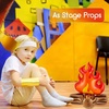 image:imageSumind 4 Pieces of 12 Inch Inflatable Fake Campfire Props Camping Party Campfire Party Scene Decoration Indoor and Outdoor Camping Game Props Fire Inflatable for Boys Firewood Toys