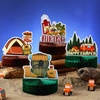 image:imageSumind 6 Pieces Happy Camper Honeycomb Centerpieces Camping Party Decoration Campfire Adventure Bears Sign Camping Cakes Topper for Birthday Shower Campfire Adventure Club Anniversary Party Supplies