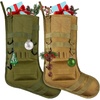 image:image2 Pieces Tactical Christmas Stocking Xmas Mantel Decoration Military Molle Pouch for Christmas Ornament Hanging Hunting Gear Bags Waterproof with Molle Gear for Outdoor Activities Khaki GreenKhaki  Green