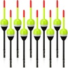 image:imageSumind 10 Pieces Fishing Bobbers Balsa Wooden Oval Stick Spring Fishing Floats for Crappie Tackle AccessoriesBlack and Yellow